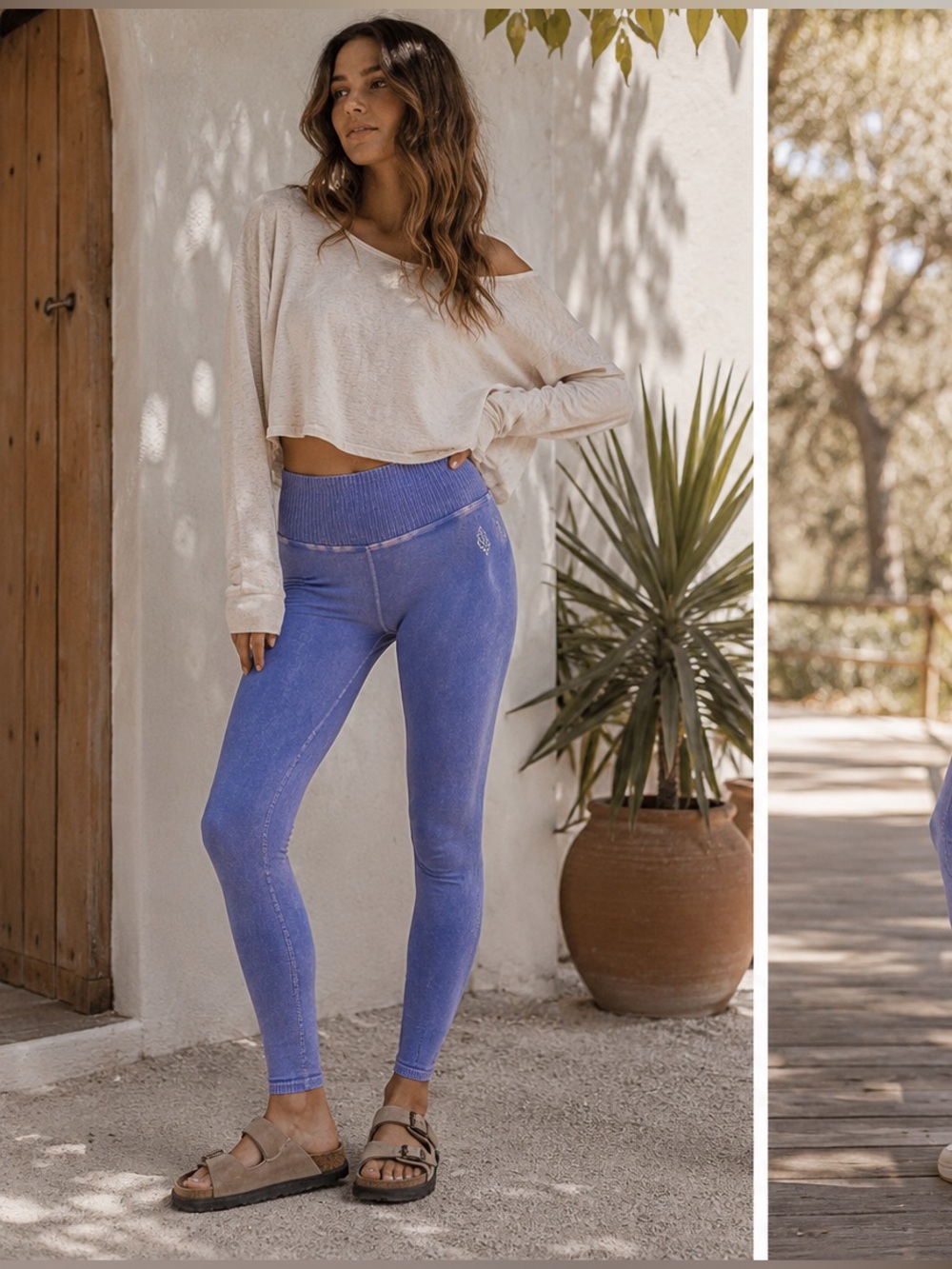 Free People Movement Good Karma Washed Purple High Rise Seamless Yoga Leggings